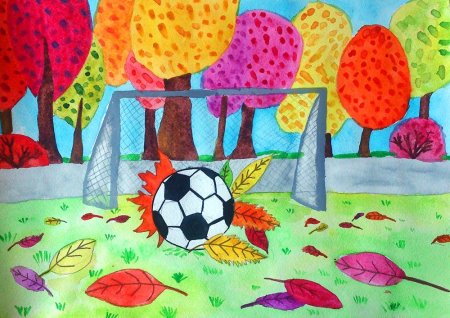 Детские рисунки на тему футбол