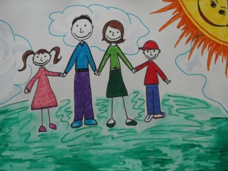 Рисунок на тему счастливая семья