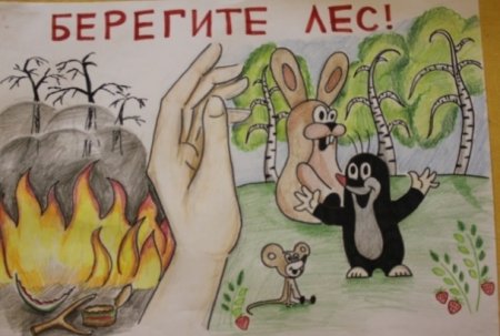 Рисунок на тему Лесные пожары