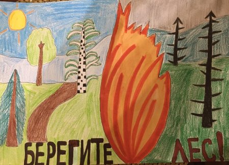Рисунок на тему берегите лес от пожара