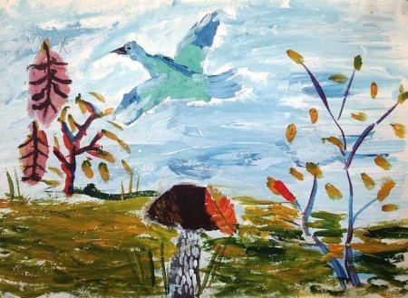 Рисование для детей осеннее небо