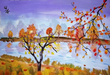 Нарисовать осеннее небо