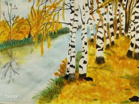 Уж небо осенью дышало рисунок к стихотворению