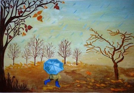 Осеннее небо рисунок