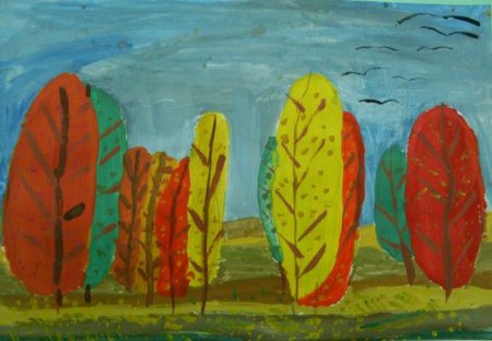 Уж небо осенью дышало рисунок