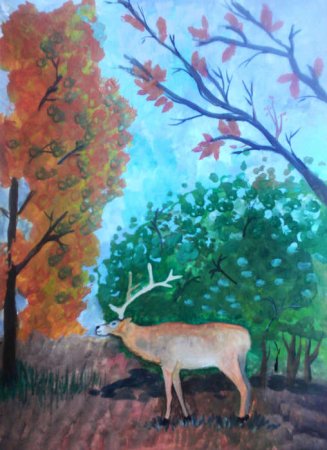 Уж небо осенью дышало рисунок на конкурс