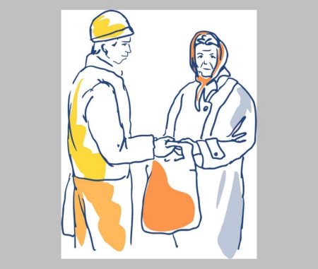 Рисунок волонтер помогает людям