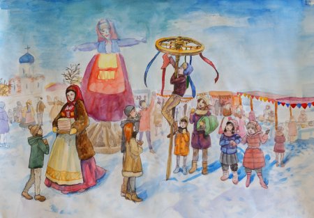 Масленица рисунок