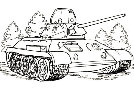 Танк т-34 раскраска для детей