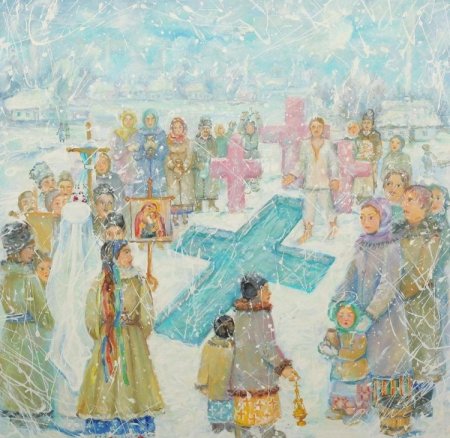 Рисунок на тему крещение Господне