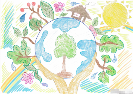 Рисунок зеленая Планета