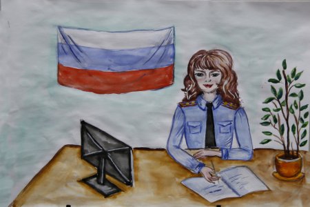 Рисунок моя мама работает в полиции