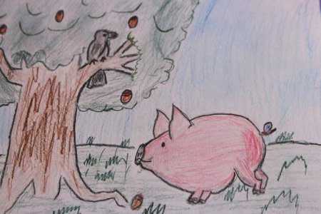 Басня Крылова свинья по дубом