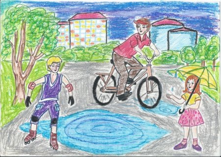 Рисунок на тему дети на прогулке