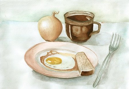 Натюрморт на тему завтрак