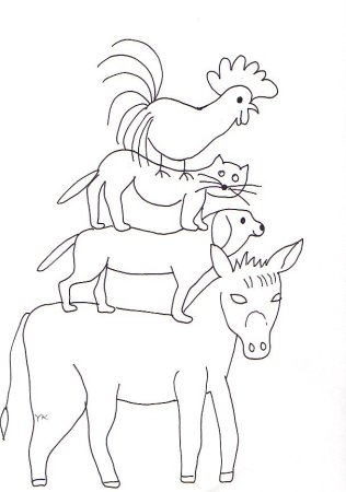 Братья Гримм Бременские музыканты раскраска