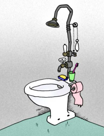 Карикатура на сантехника