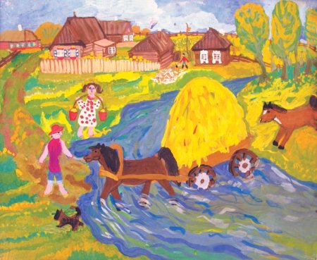 Рисунок на тему деревня