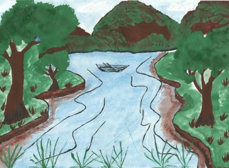 Рисунок водоем родного края