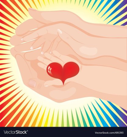 Сердце в руках мамы и ребенка