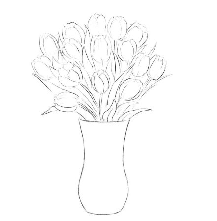 Ваза с цветами раскраска