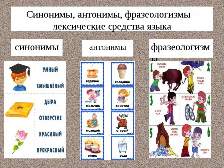 Фразеологизмы синонимы и антонимы