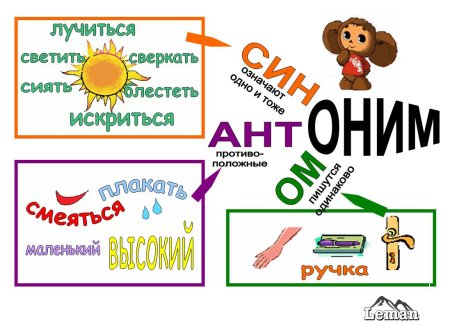 Синонимы антонимы омонимы памятка