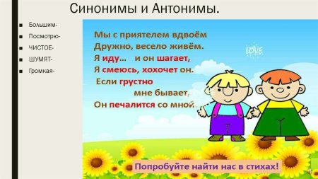 Синонимы и антонимы