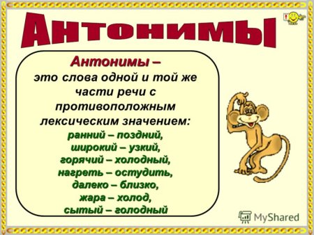 Слова антонимы