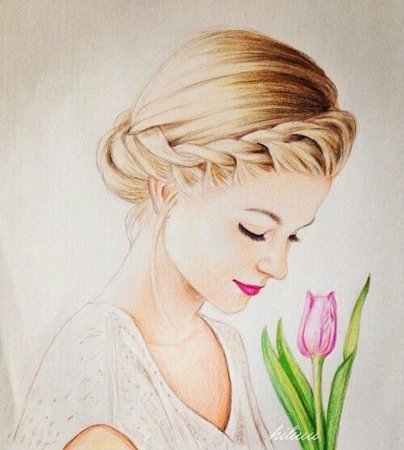 Образ девушки карандашом