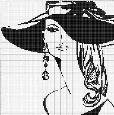 Женьщина в шляпе силует