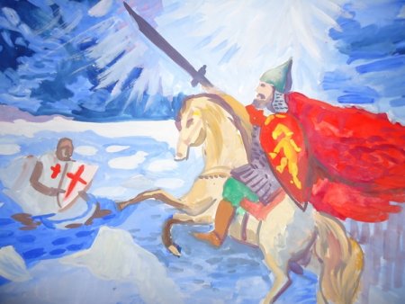 Ледовое побоище Александр Невский рисунок лошади