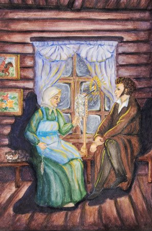 Арина Родионовна с веретеном
