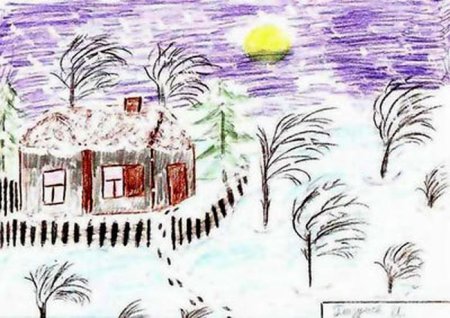 Рисунок к стиху зимний вечер