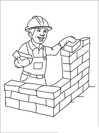 Профессия Строитель раскраска