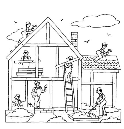 Раскраска стройка