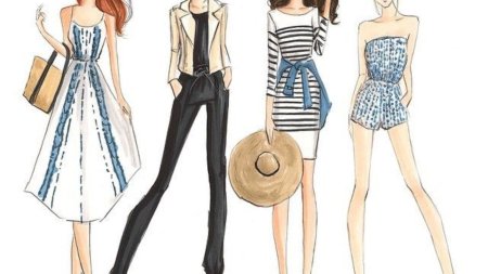 Эскизы летней одежды для девушек