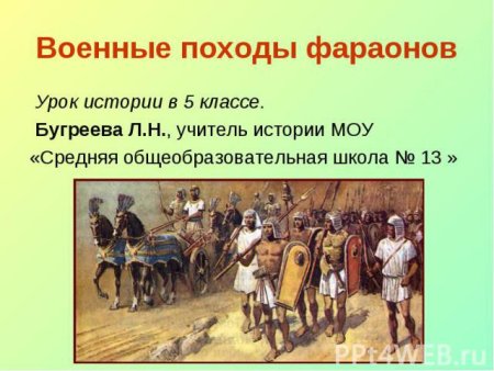 Военные походы фараонов в древнем Египте