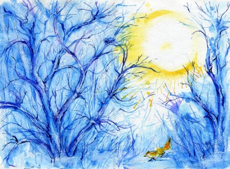 Зимний лес рисунок