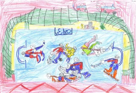 Рисунок на тему хоккей для детей