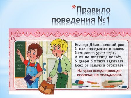 Правила поведения в школе