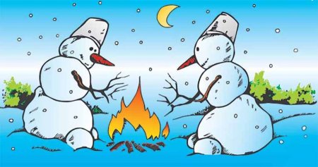 Карикатура зима