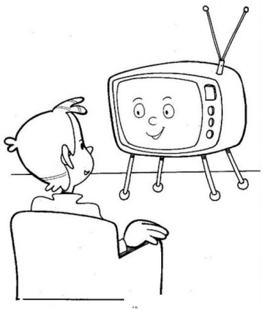 Телевизор раскраска для детей