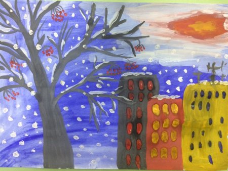 Рисование первый снег