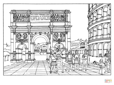 Гладиаторы в древнем Риме раскраска