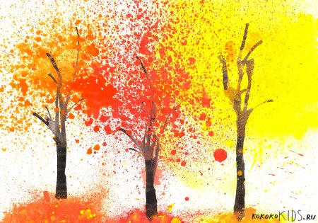 Рисование осеннего пейзажа