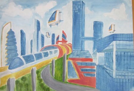 Рисунок на тему город будущего