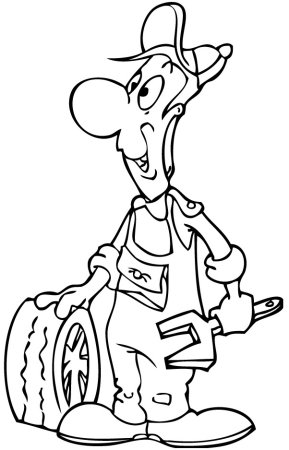 Автомеханик раскраска