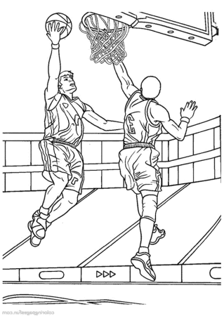 Баскетболист раскраска для детей
