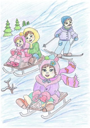 Детские рисунки на тему мама папа я спортивная семья